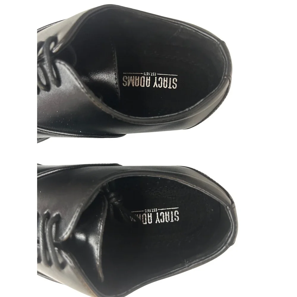 Stacy Adams Mens Black Leather Cap Toe Oxford Dress Shoes Formal Business Size 7